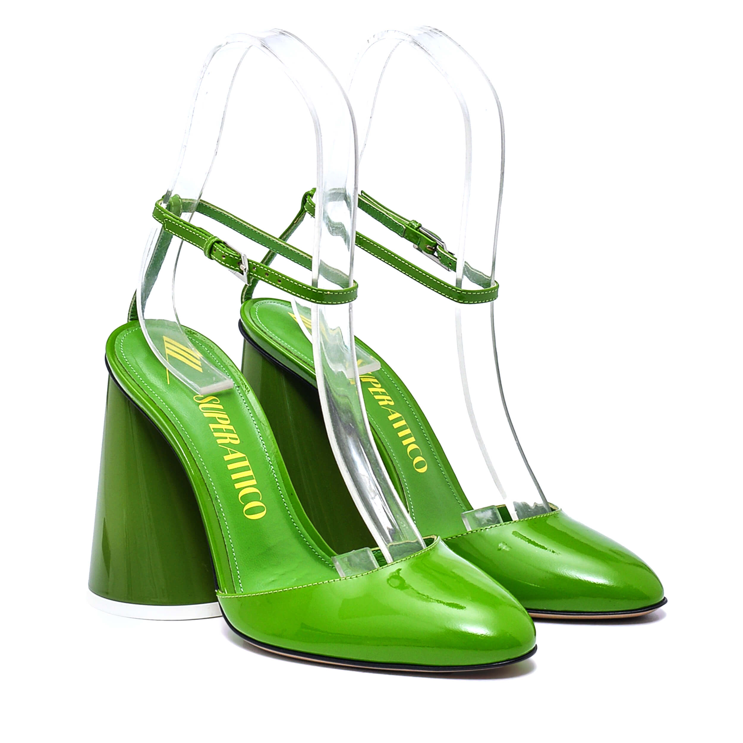 The Attico - Green 'Luz' Viper Slingback / 39 